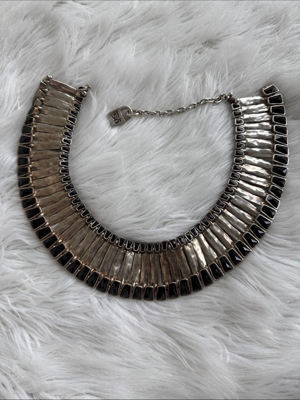 UNO de 50 Silver Necklace with Black Accents